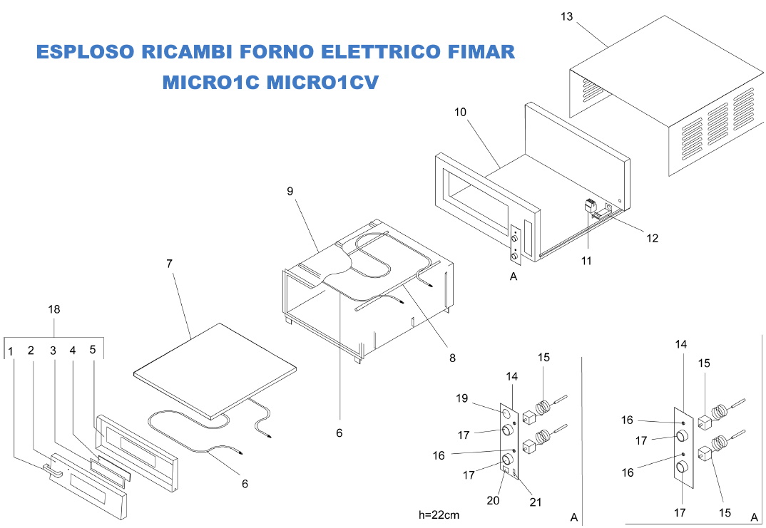 Esploso ricambi per Forno pizza elettrico <a class=